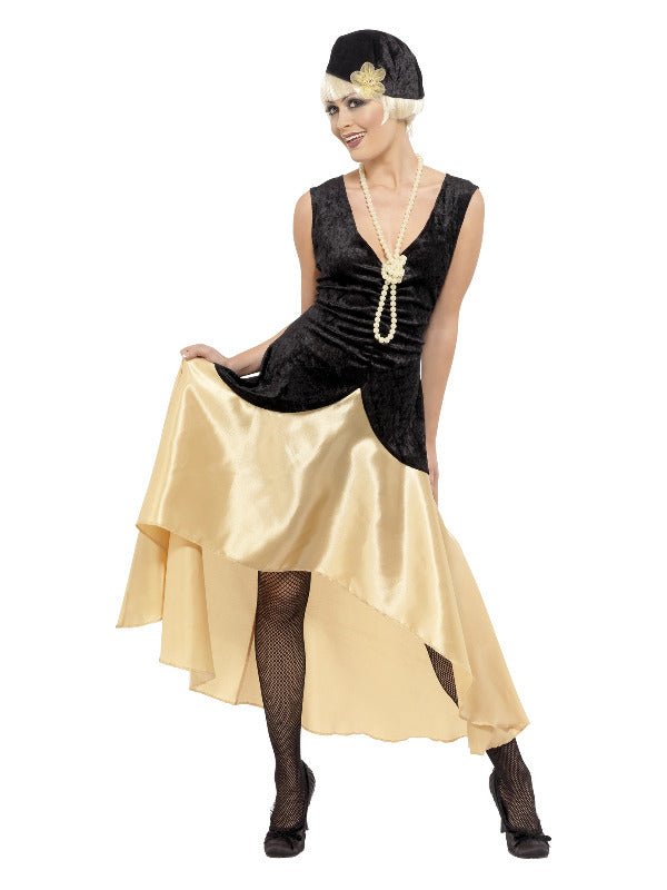 20s Gatsby Girl Costume, Black - Adult Weekender