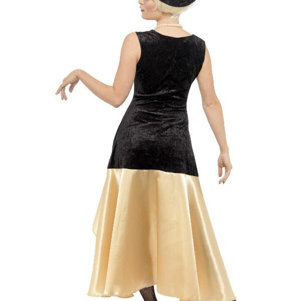 20s Gatsby Girl Costume, Black - Adult Weekender