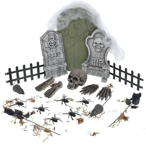 24 Piece Graveyard Collection, Grey - Adult Weekender