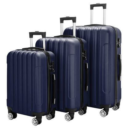 3 Pcs Suitcase Lightweight ABS Carry-on Hand Luggage 4 Spinner Wheels Trolley Case