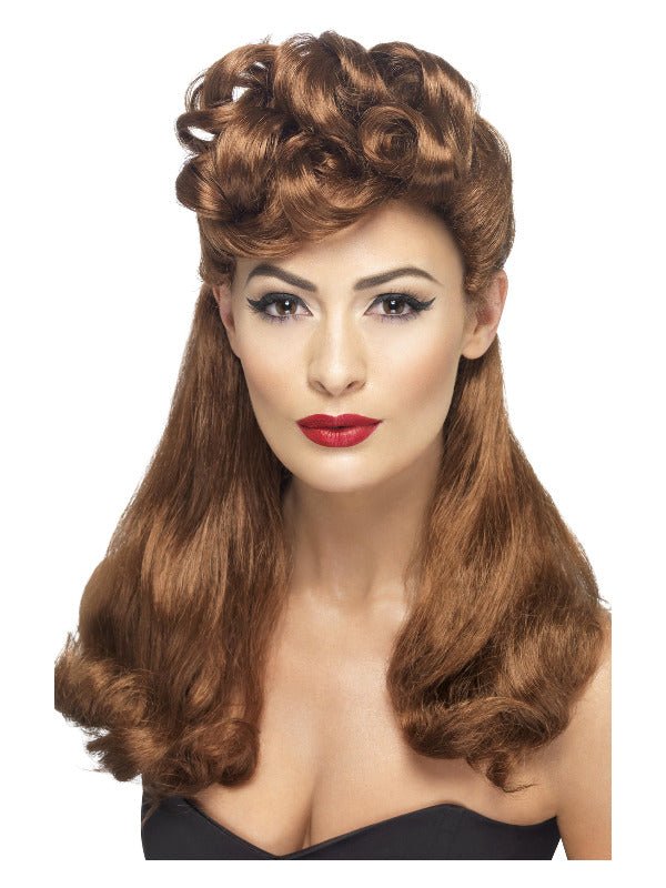 40s Vintage Wig, Auburn - Adult Weekender