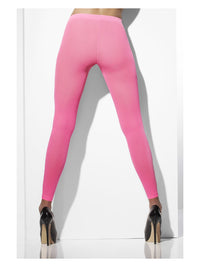 Opaque Footless Tights, Neon Pink – Front