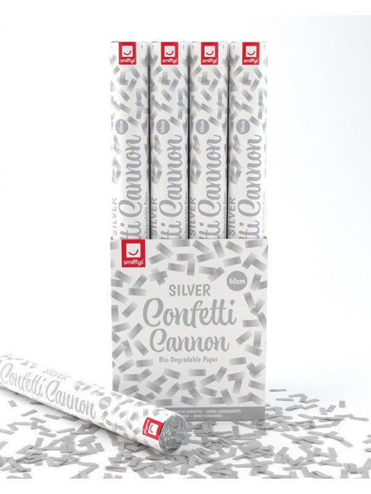 50cm Confetti Cannon, Silver, DB of 12 - Adult Weekender