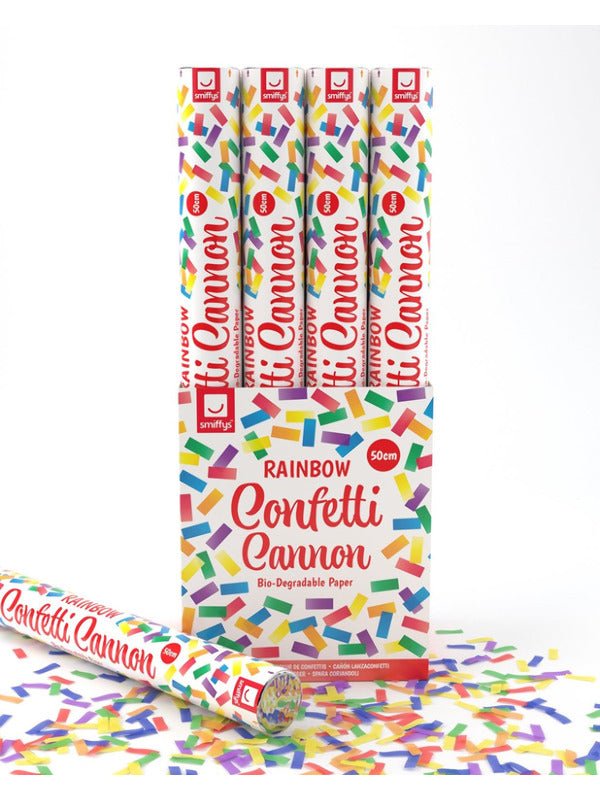 50cm Party Time Confetti Cannon, Rainbow, DB of 12 - Adult Weekender