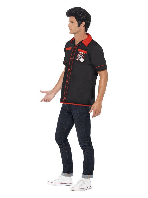 50s Bowling Shirt, Black - Adult Weekender