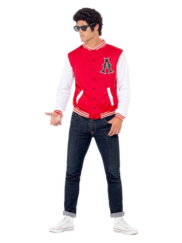 50s College Jock Letterman Jacket, Red - Adult Weekender