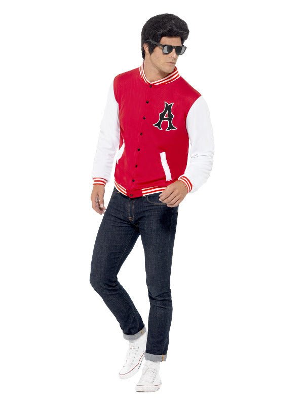50s College Jock Letterman Jacket, Red - Adult Weekender