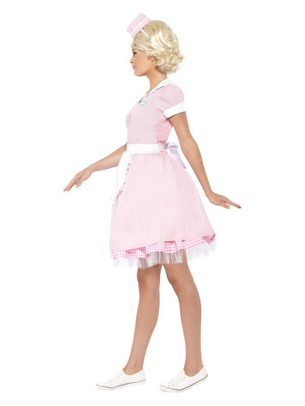 50s Diner Girl Costume, Pink - Adult Weekender