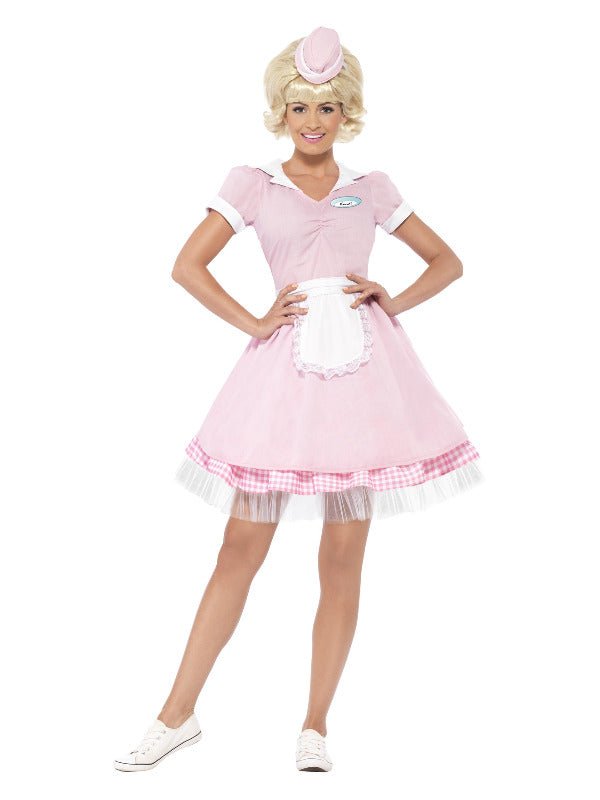 50s Diner Girl Costume, Pink - Adult Weekender