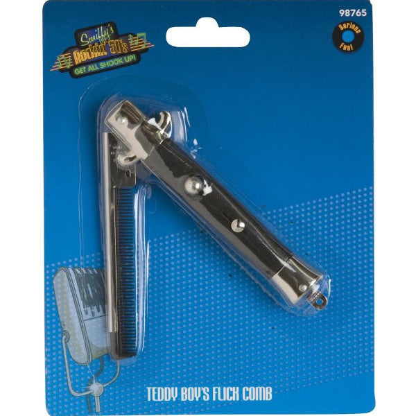 50s Style Teddy Boy Flick Comb, Black - Adult Weekender