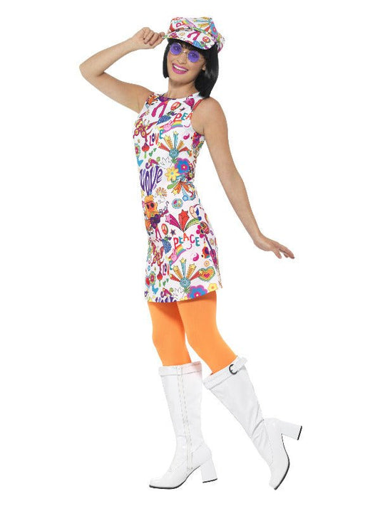 60's Groovy Chick Costume, Multi - Coloured - Adult Weekender