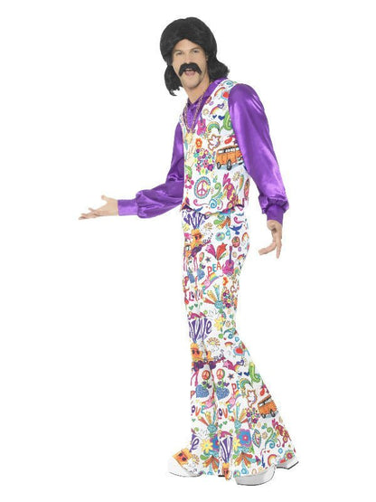 60s Groovy Hippie Costume, Multi - Coloured - Adult Weekender