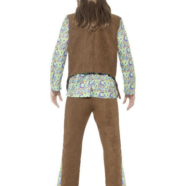 60s Hippie Costume, with Trousers, Top, Waistcoat, - Adult Weekender