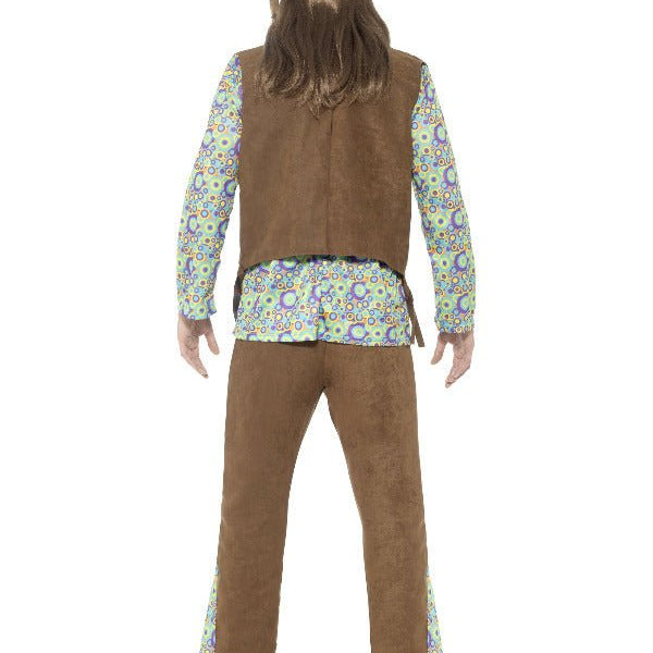 60s Hippie Costume, with Trousers, Top, Waistcoat, - Adult Weekender