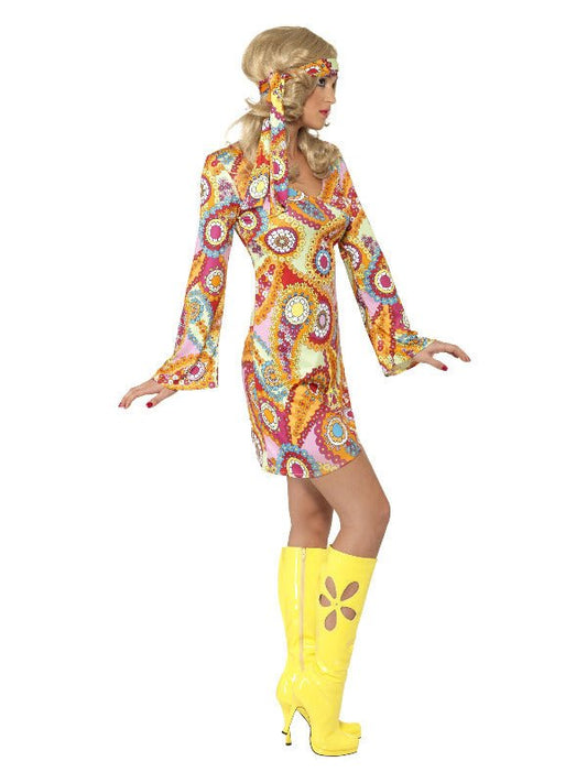 60s Hippy Costume, Multi - Coloured - Adult Weekender