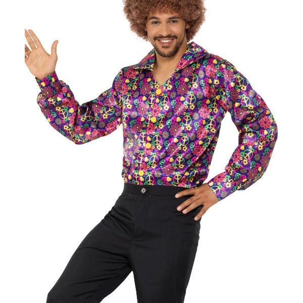 60s Psychedelic CND Shirt, Multi - Coloured - Adult Weekender