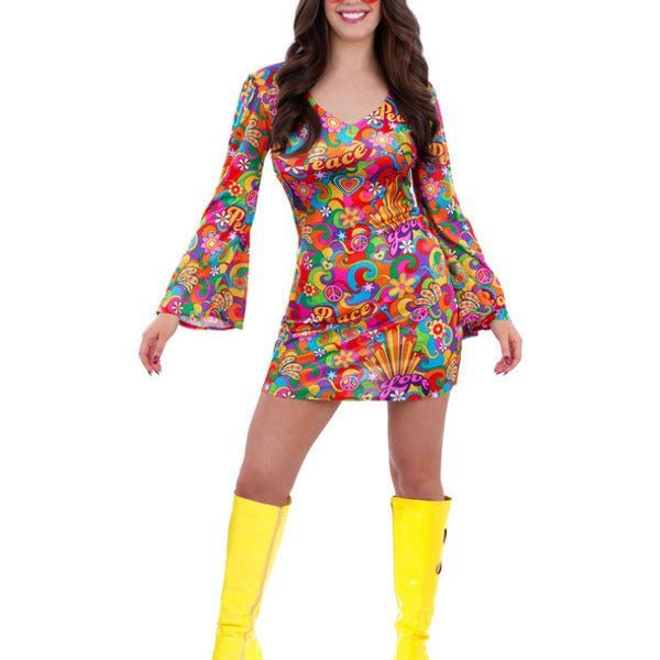 60s Rainbow Peace Hippie Costume - Adult Weekender