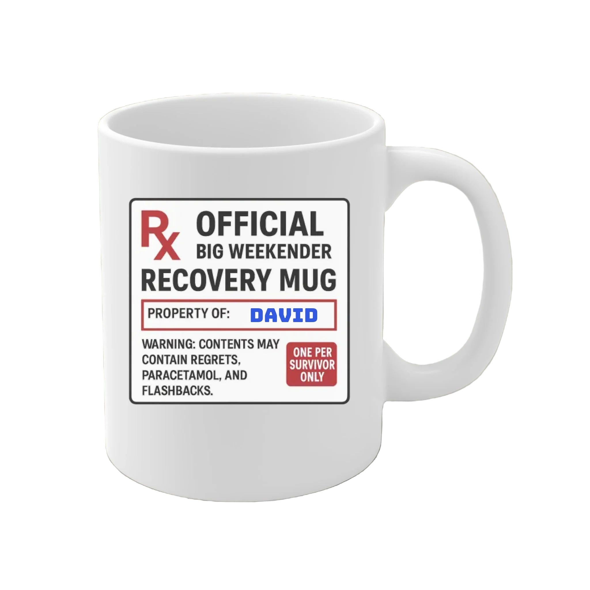 Big Weekender Recovery Mug - Add your first name