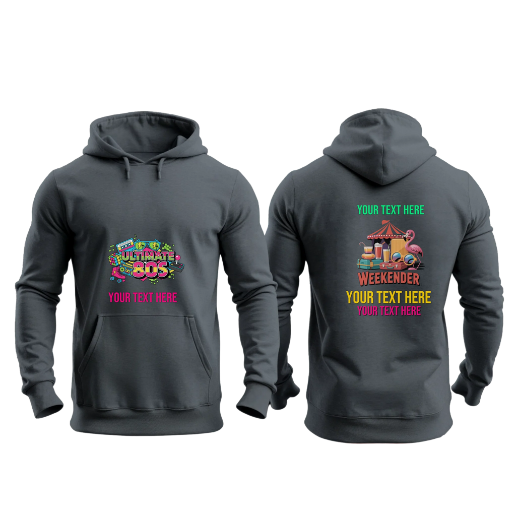 Gildan 18500 - Mockup Front and Back -Dark Heather
