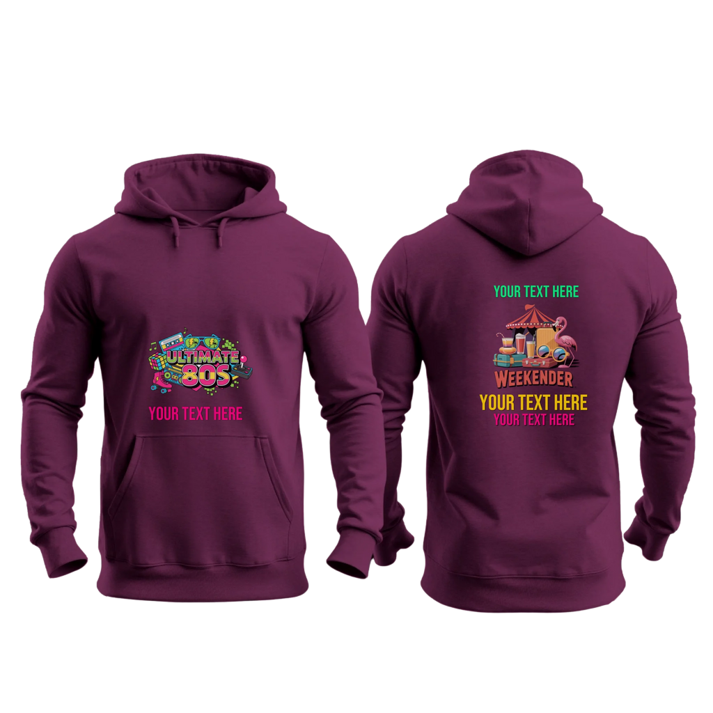 Gildan 18500 - Mockup Front and Back - Maroon