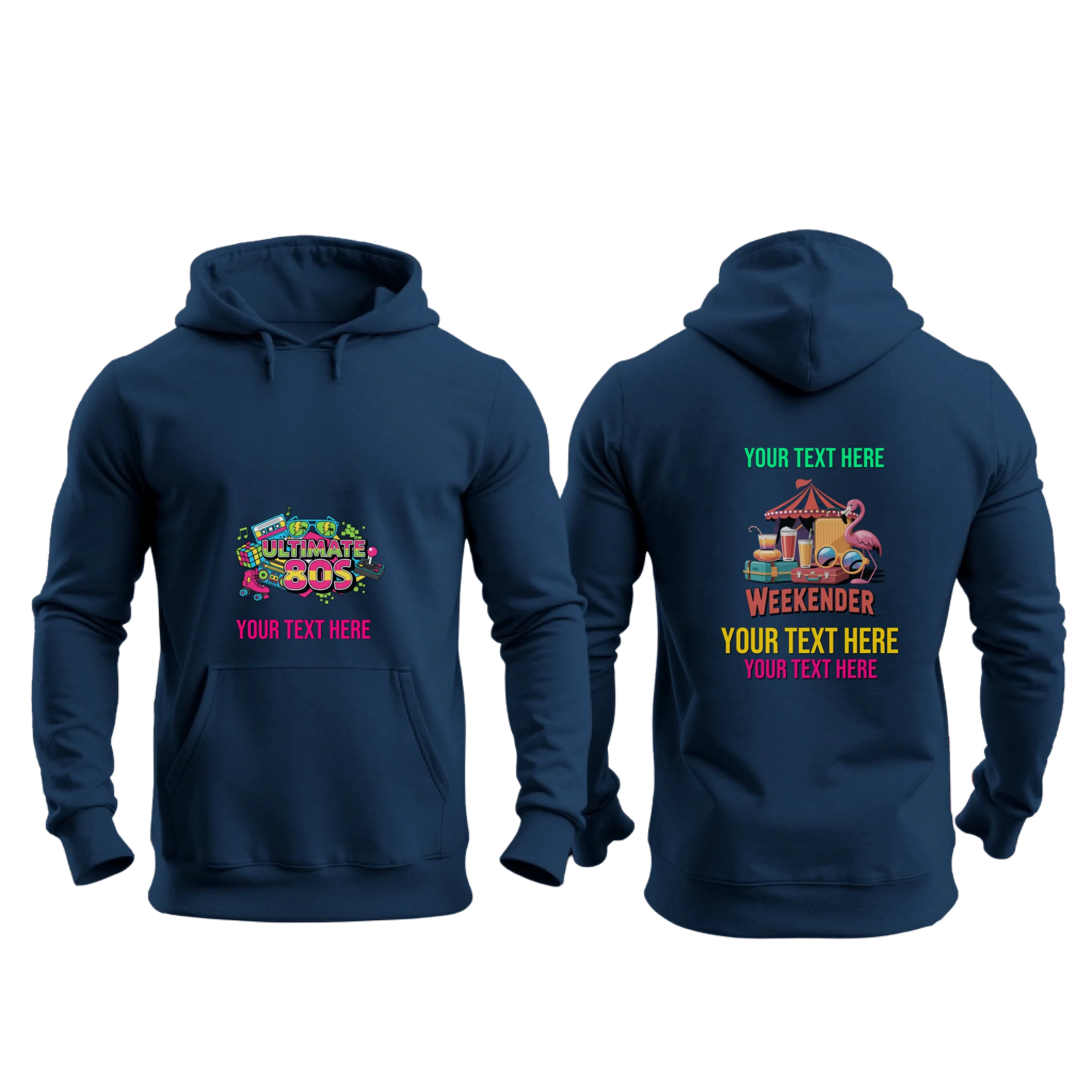 Gildan 18500 - Mockup Front and Back - Navy