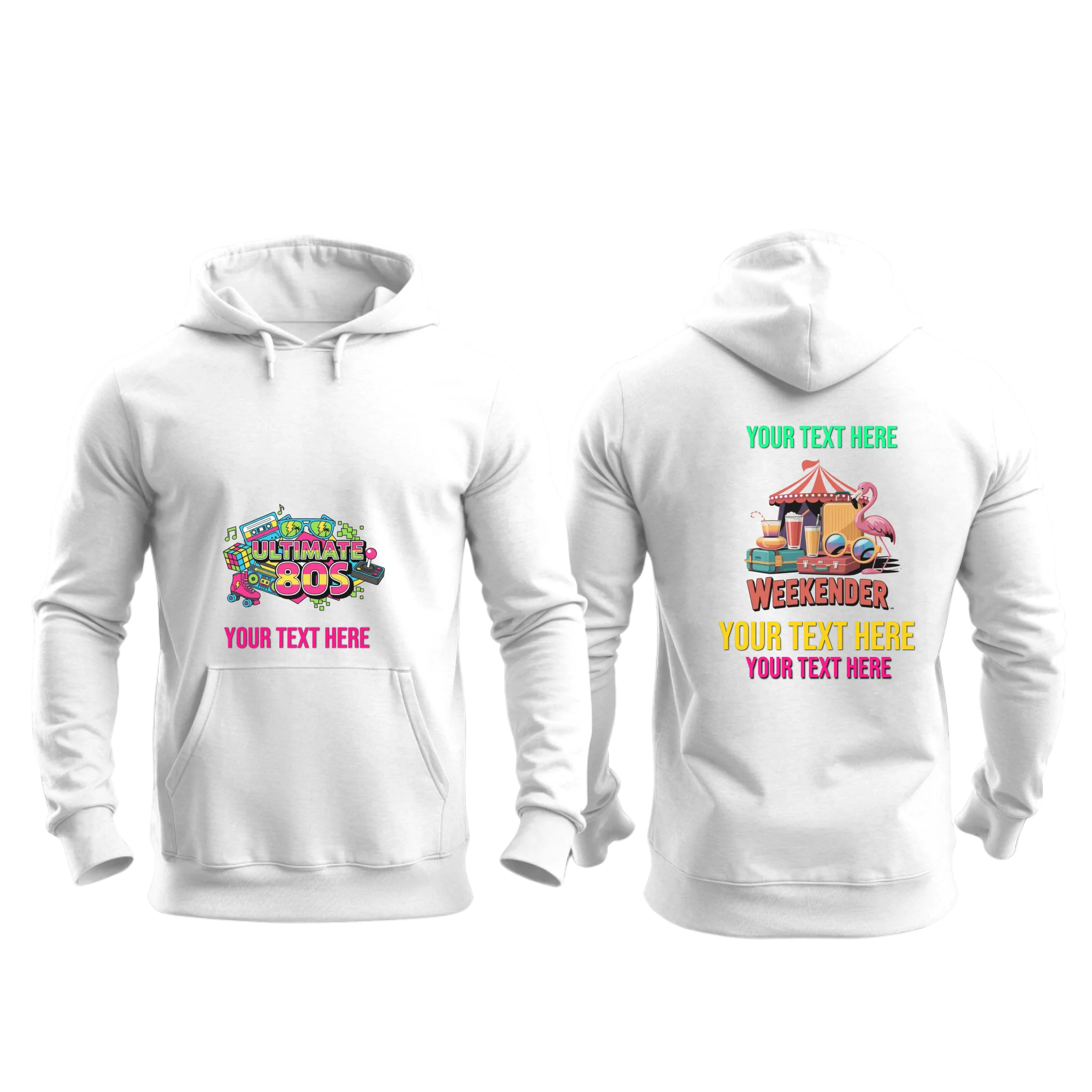 Gildan 18500 - Mockup Front and Back - White