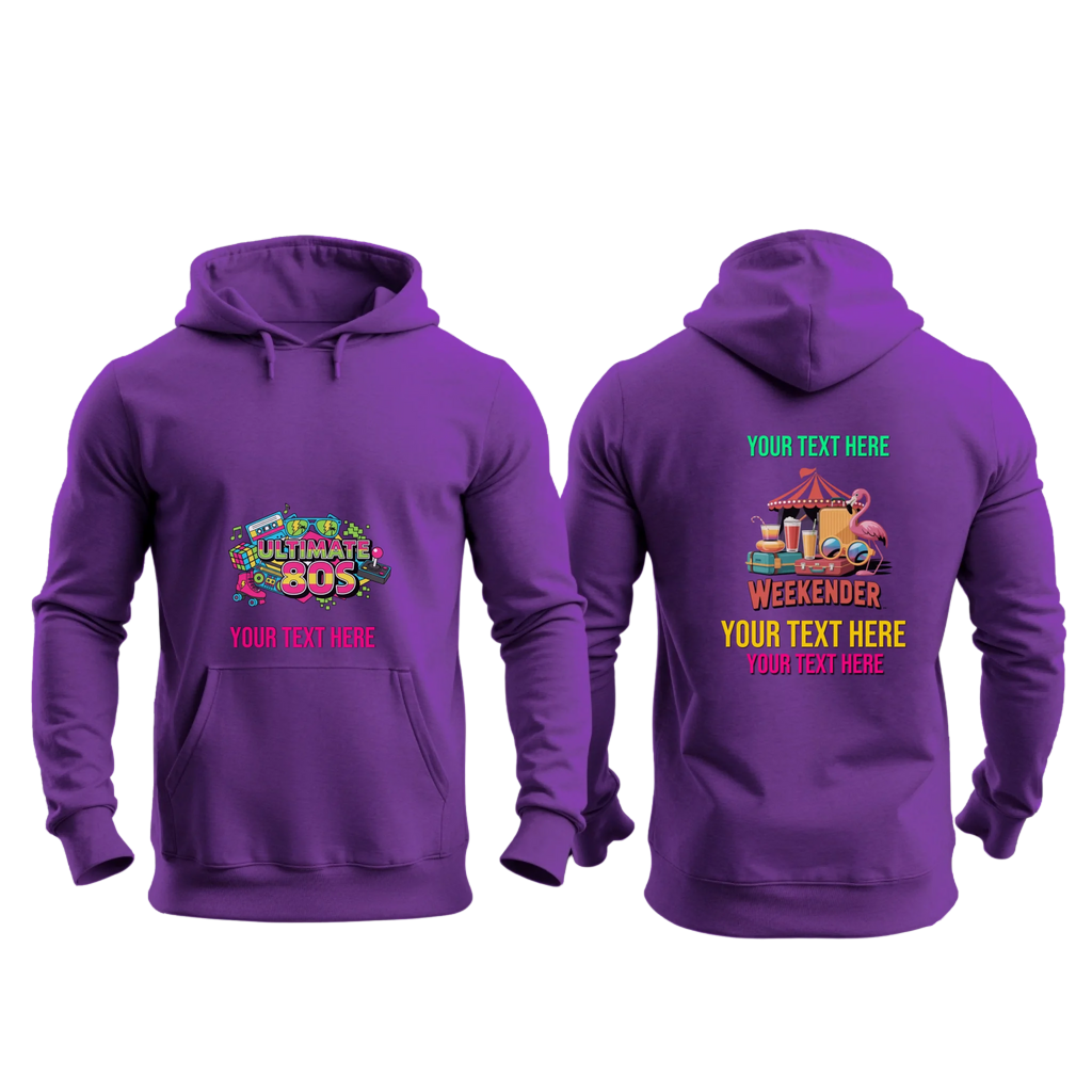 Gildan 18500 - Mockup Front and Back - Purple