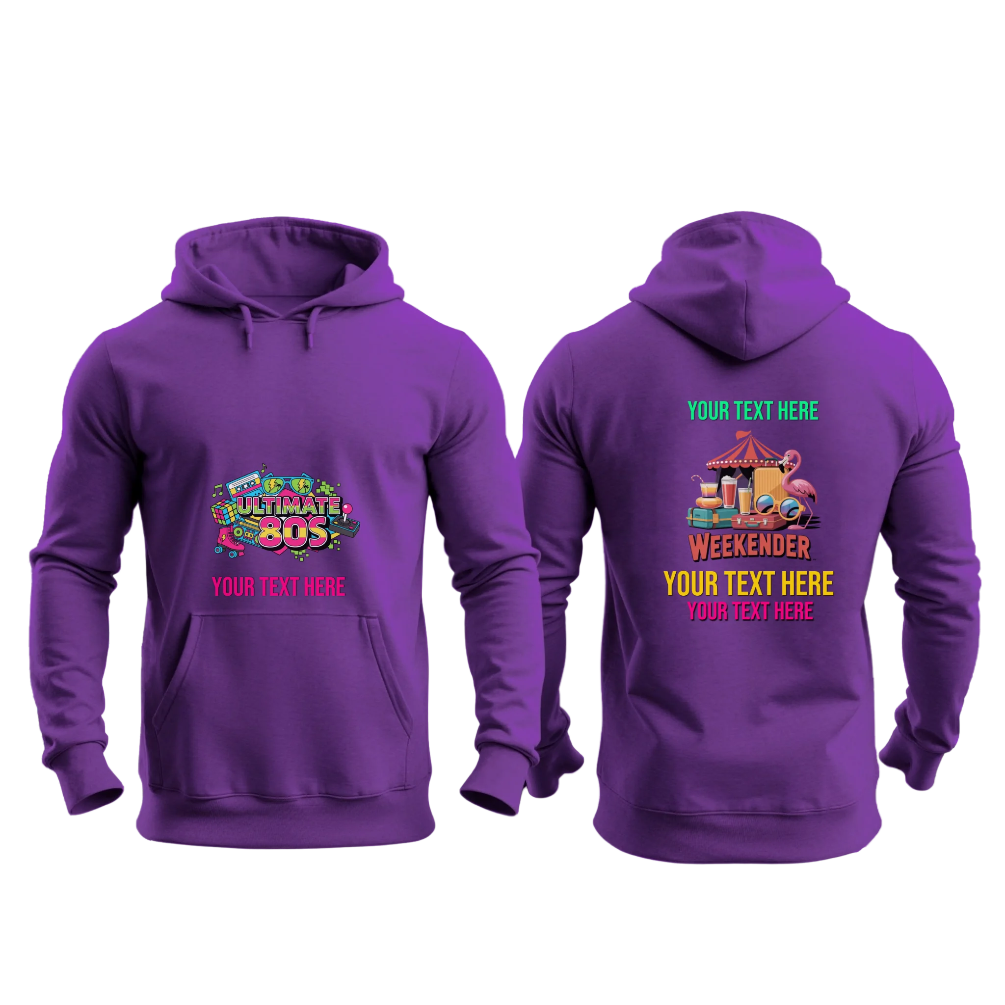 Gildan 18500 - Mockup Front and Back - Purple