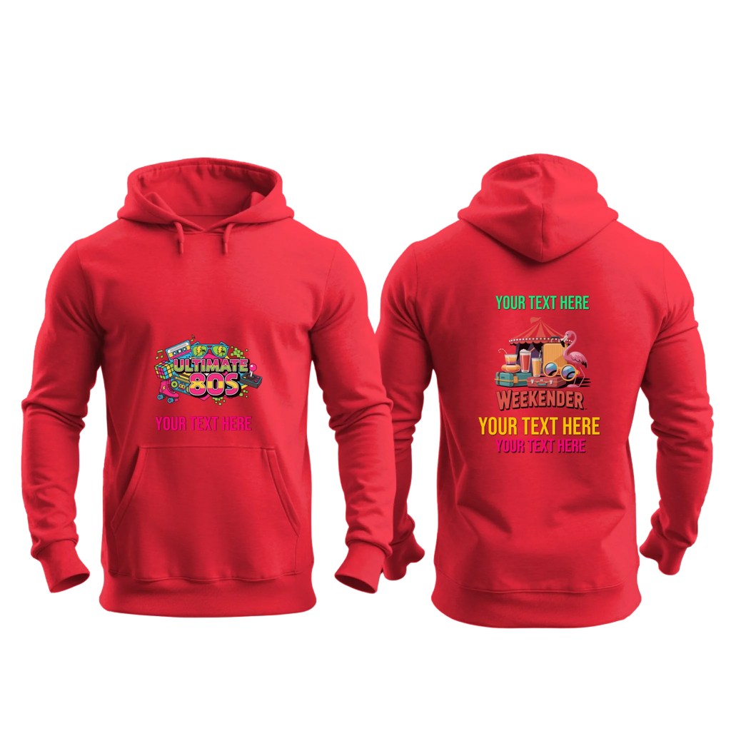 Gildan 18500 - Mockup Front and Back - Red