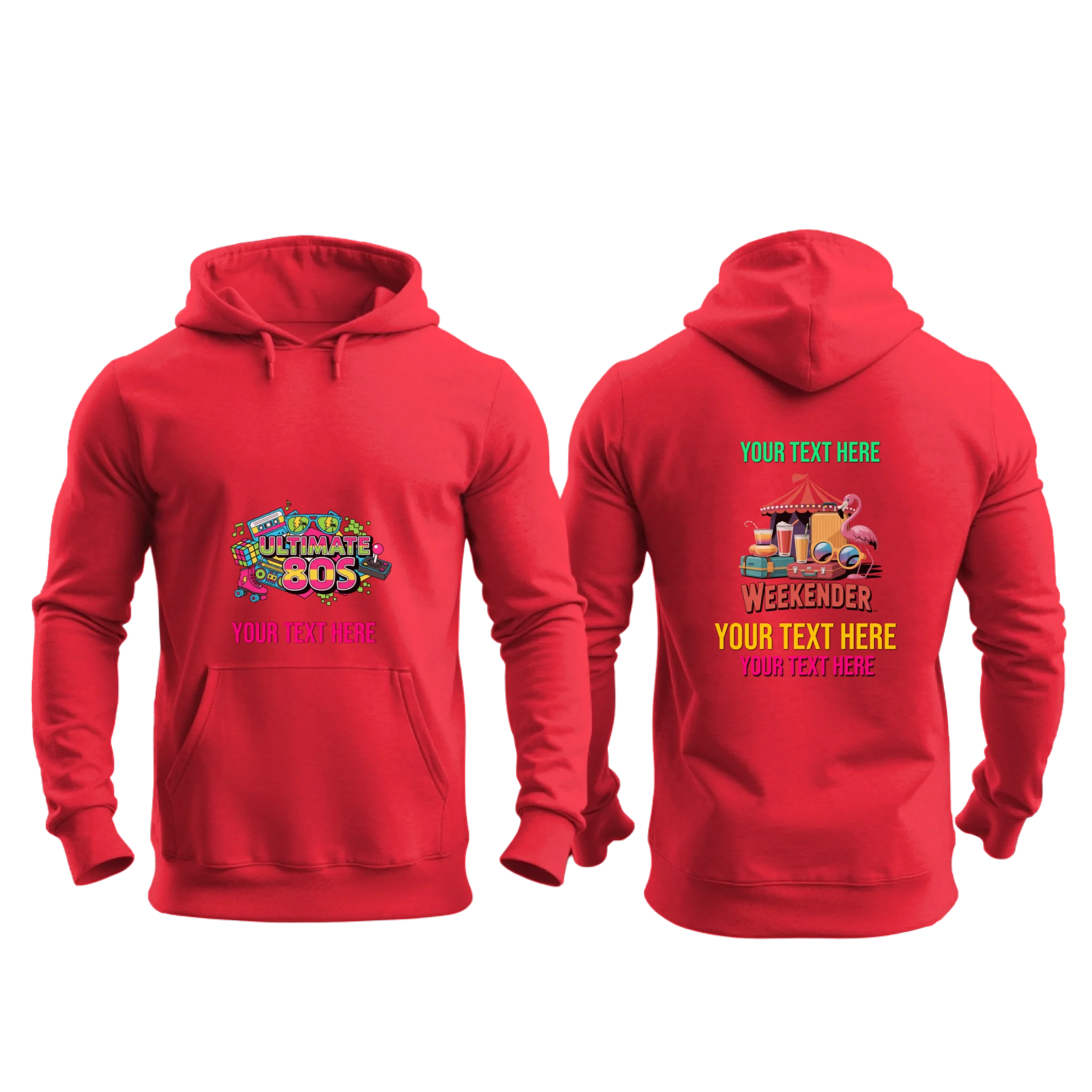 Gildan 18500 - Mockup Front and Back - Red