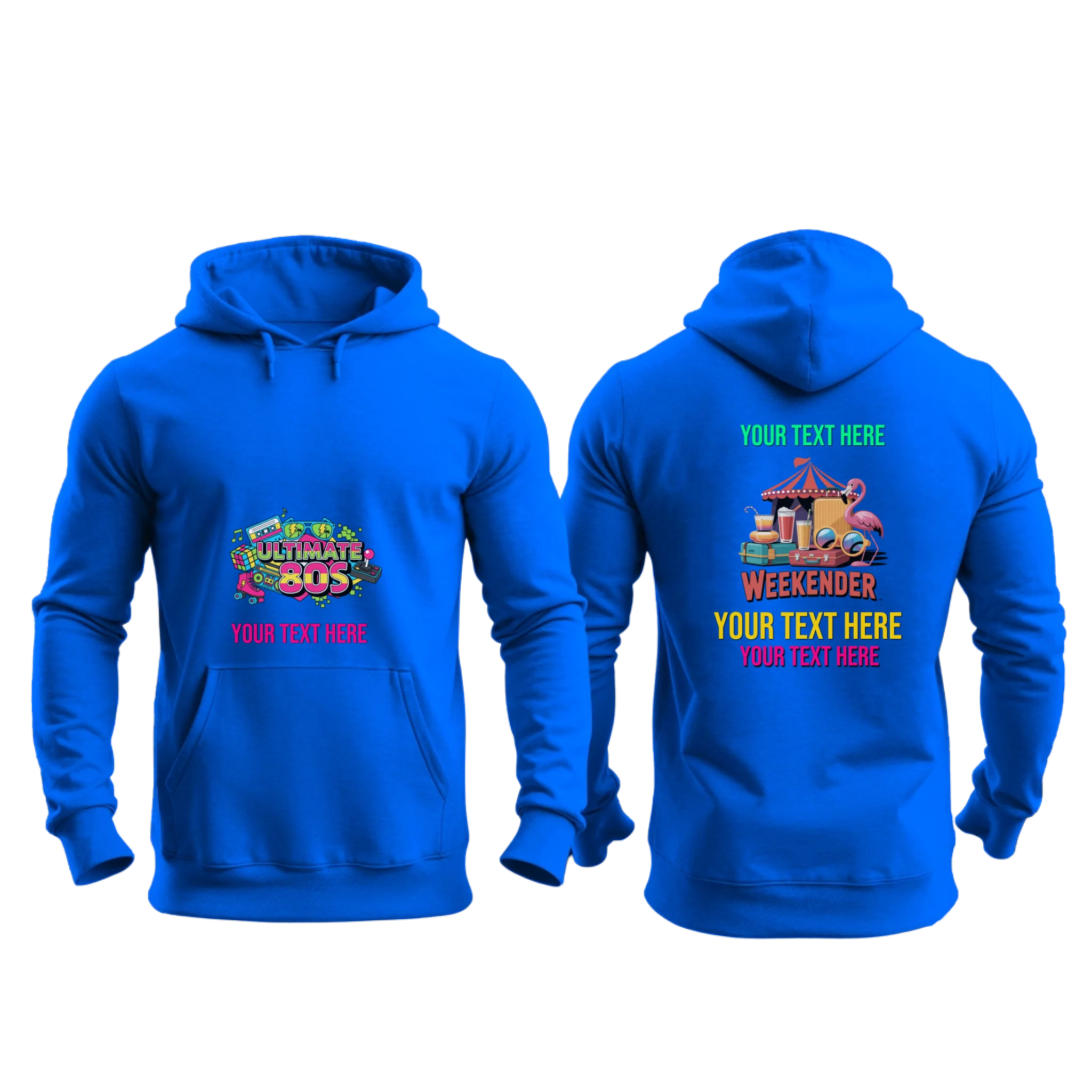 Gildan 18500 - Mockup Front and Back - Royal