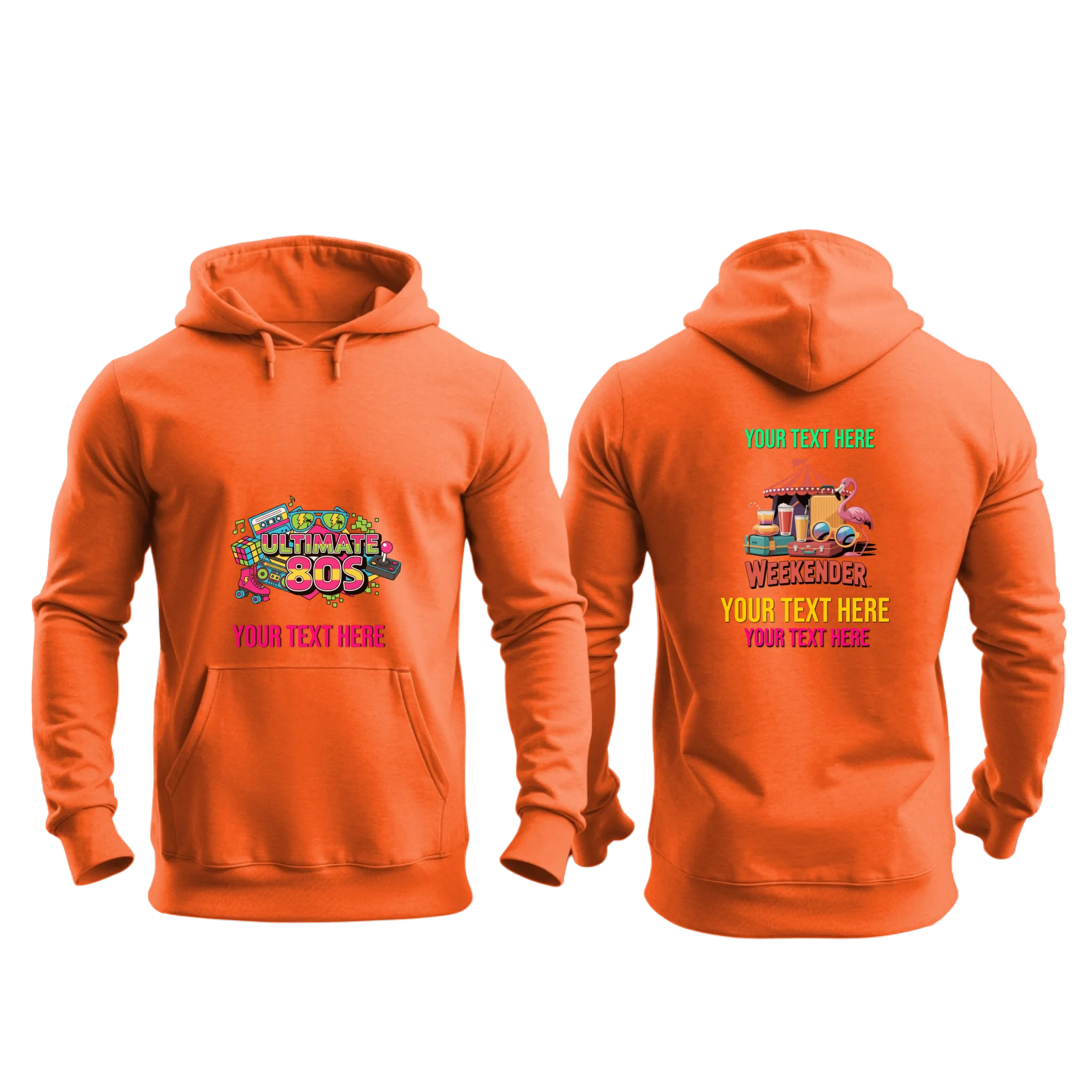 Gildan 18500 - Mockup Front and Back - Orange