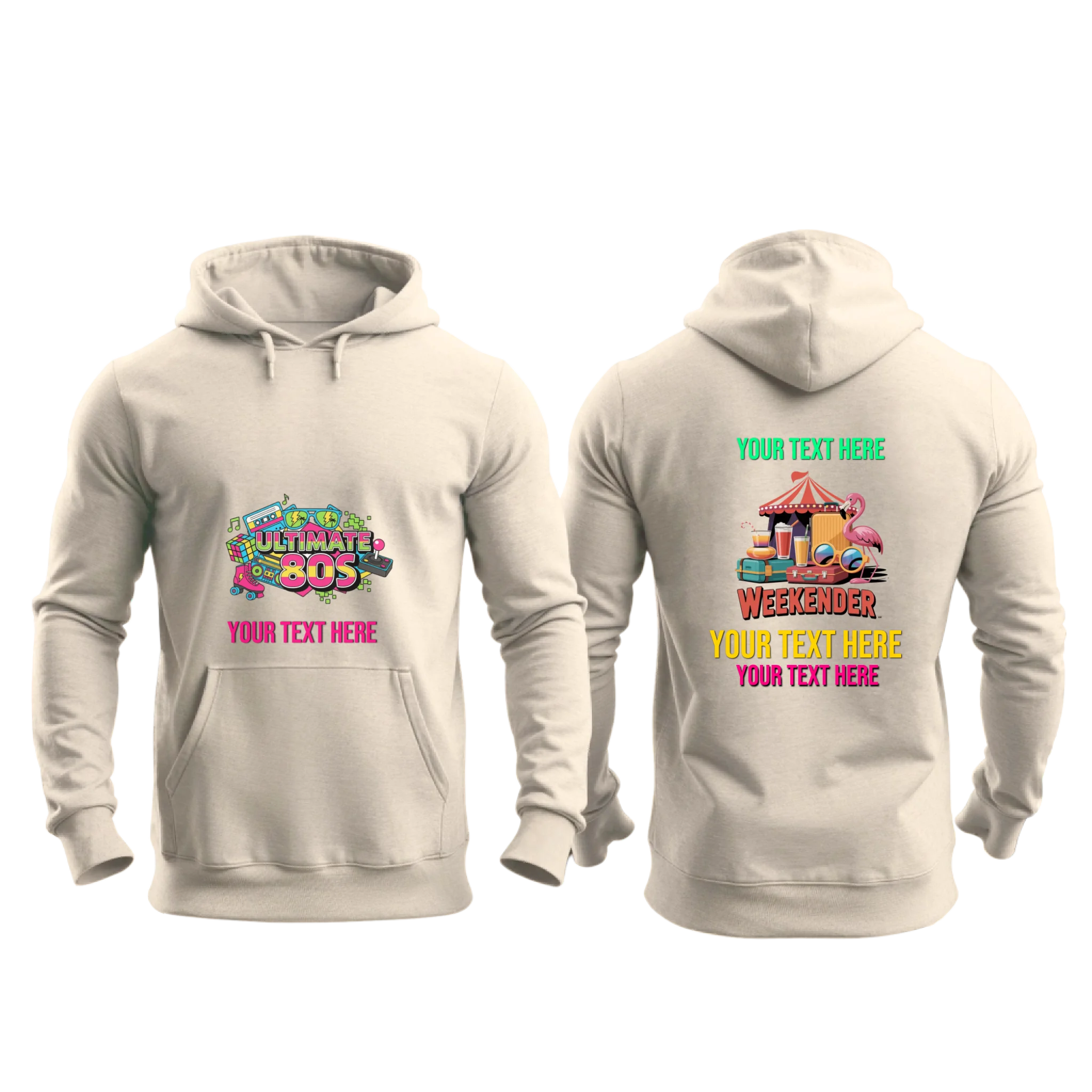 Gildan 18500 - Mockup Front and Back - Sand