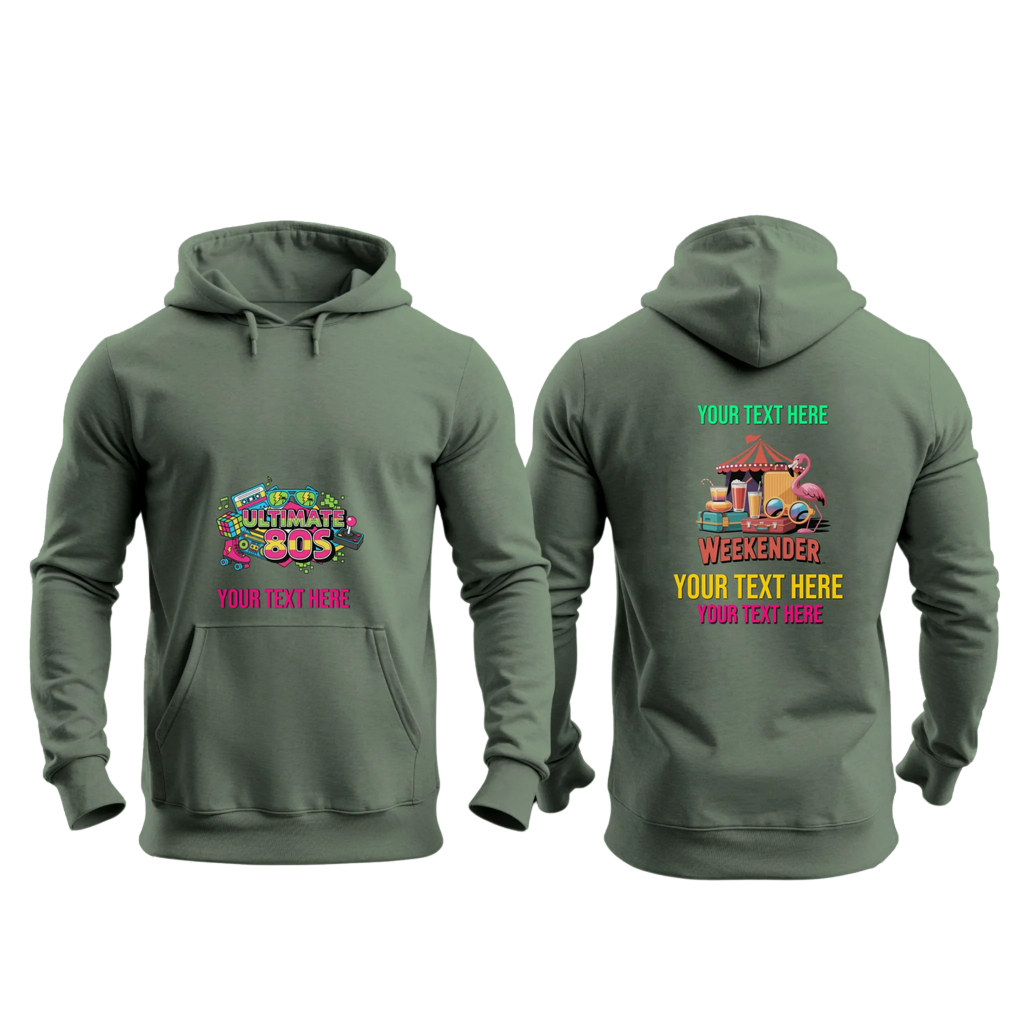 Gildan 18500 - Mockup Front and Back - Military Green