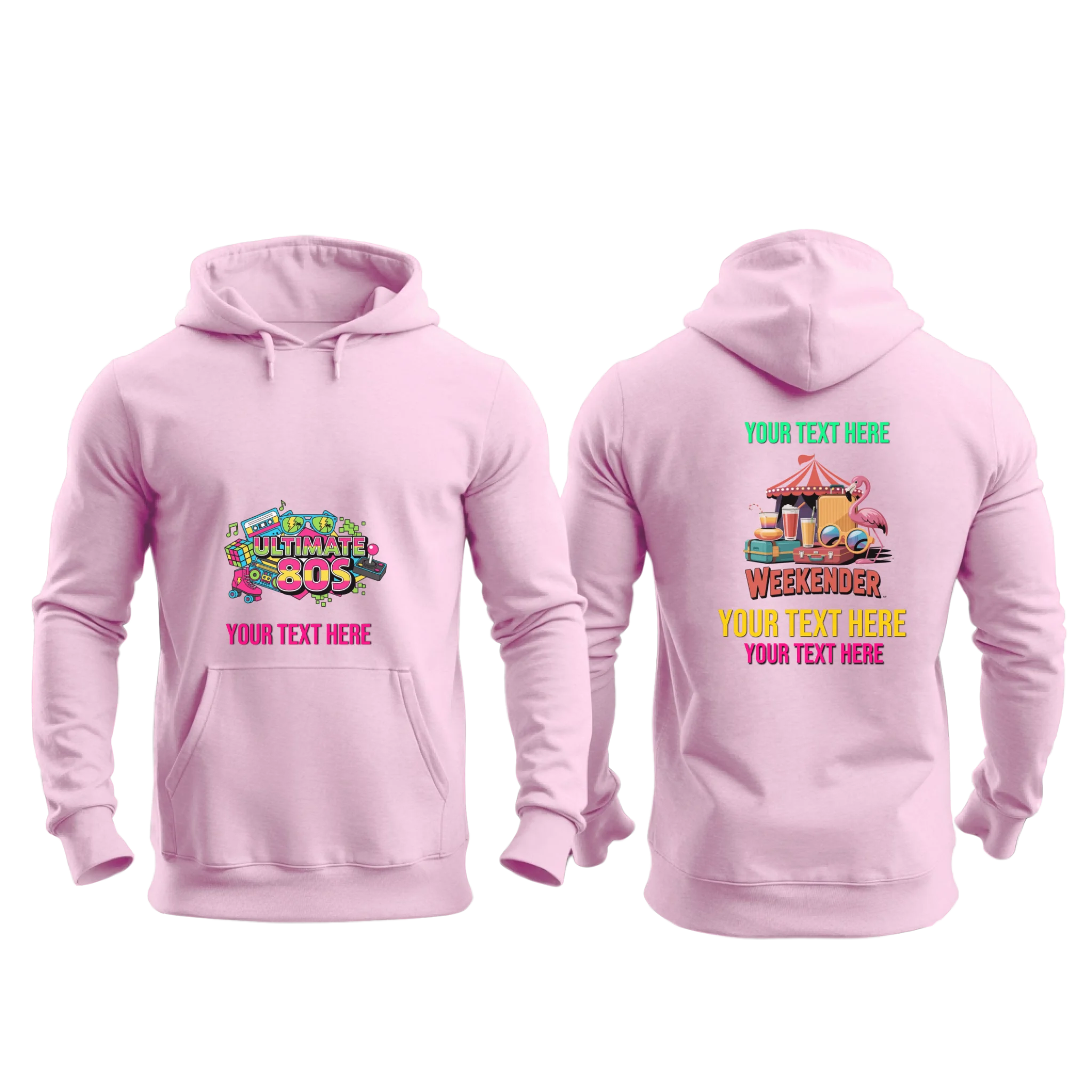 Gildan 18500 - Mockup Front and Back - Light Pink