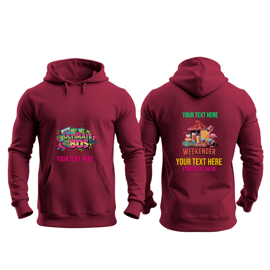 Gildan 18500 - Mockup Front and Back -Garnet