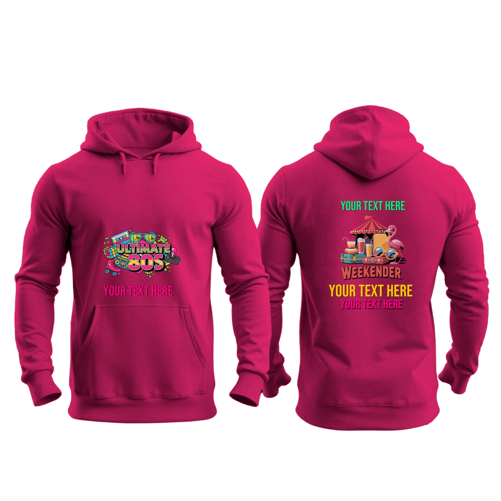 Gildan 18500 - Mockup Front and Back -Cherry Red