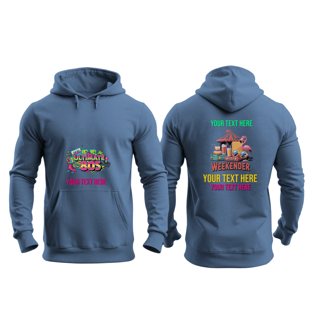 Gildan 18500 - Mockup Front and Back - Indigo Blue