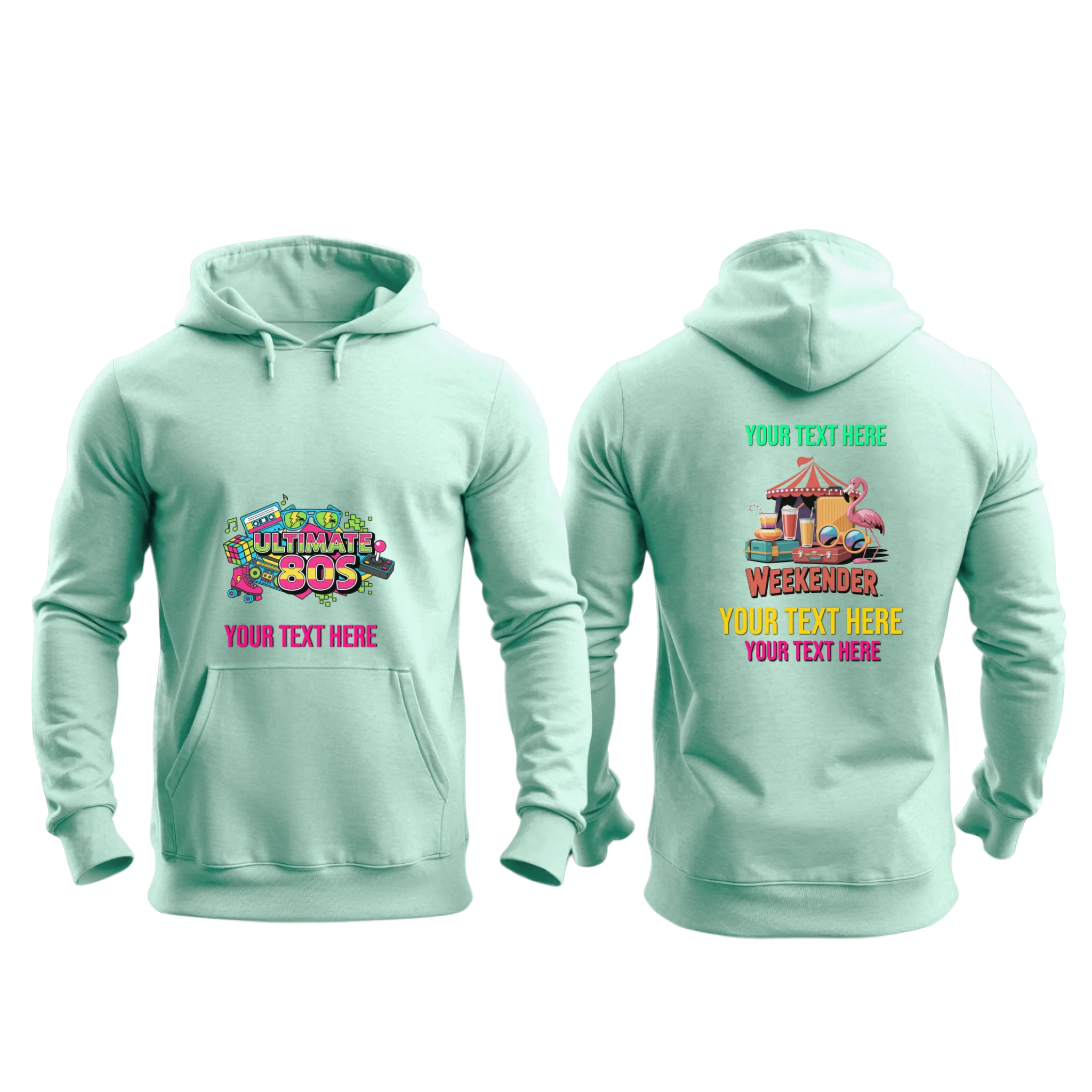 Gildan 18500 - Mockup Front and Back - Mint Green