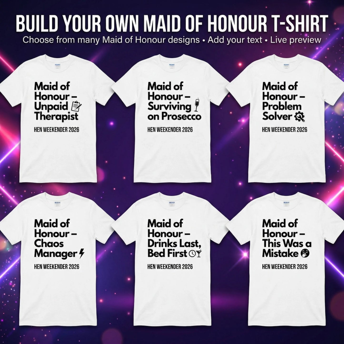 Hen Weekender Maid of HonourT-Shirt Hero image