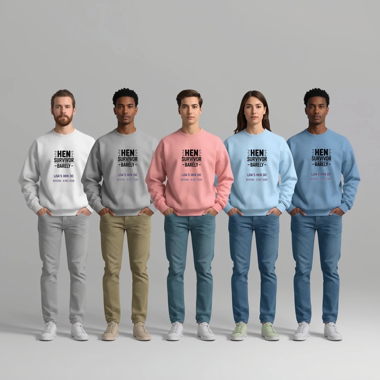 lucid-origin_A_high-resolution_studio_mockup_featuring_five_adult_models_standing_side_by_sid-1