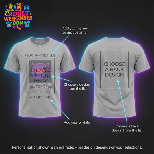 adult weekender t-shirt personalisation guide