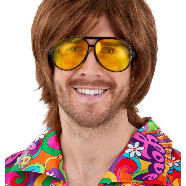 70s Aviator Specs, Yellow Lenses - Adult Weekender