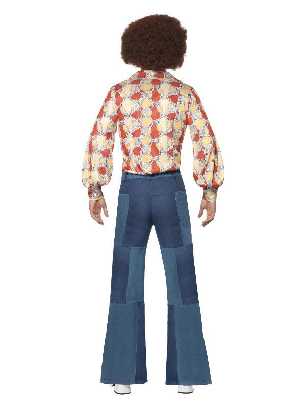 70s Deluxe Flared Trousers, Mens, Blue - Adult Weekender