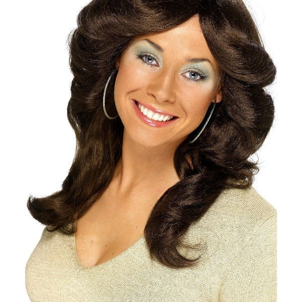 70s Flick Wig, Brown - Adult Weekender