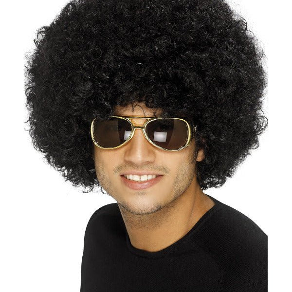 70s Funky Afro Wig, Black - Adult Weekender