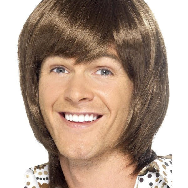 70s Heartthrob Wig, Brown - Adult Weekender
