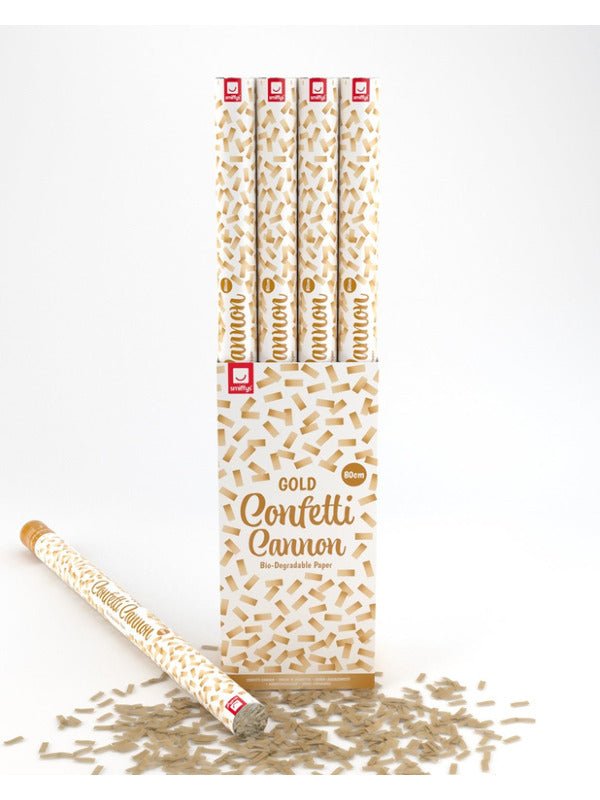80cm Confetti Cannon, Gold, DB of 12 - Adult Weekender