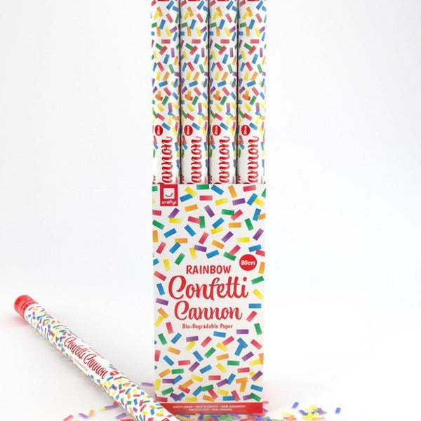 80cm Party Time Confetti Cannon, Rainbow, DB of 12 - Adult Weekender