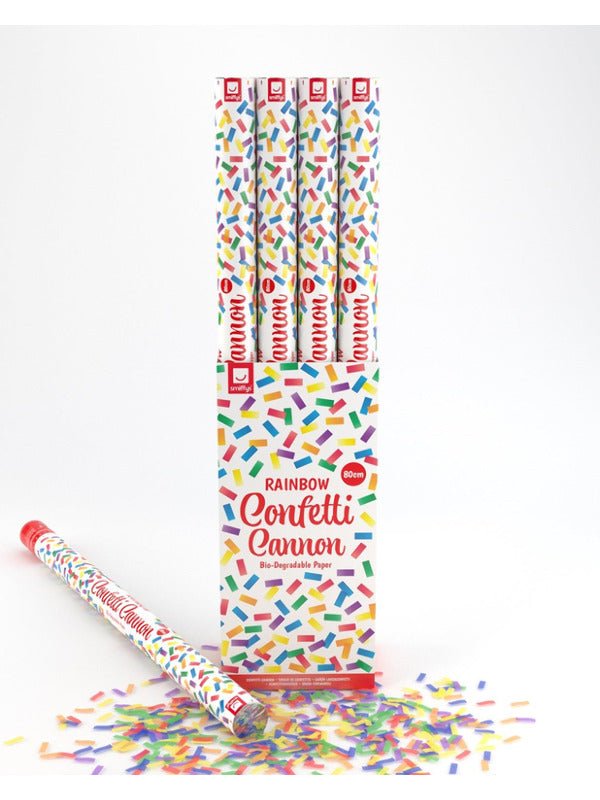 80cm Party Time Confetti Cannon, Rainbow, DB of 12 - Adult Weekender